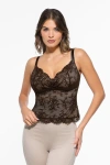 Popilush Shapewear Lace Contouring Camisole In Black