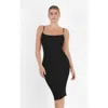 Popilush Shapewear Modal Sculpting Bodycon Dress In Midnight Black