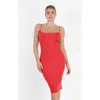 Popilush Shapewear Modal Sculpting Bodycon Dress In Watermelon