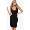 Popilush Shapewear Modal Sculpting Inner Lace Cami Mini Dress In Midnight Black