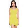 Popilush Shapewear Modal Sculpting Mini Tank Dress In Lemon