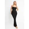 Popilush Shapewear Modal Slimming Maxi Slip Dress In Midnight Black