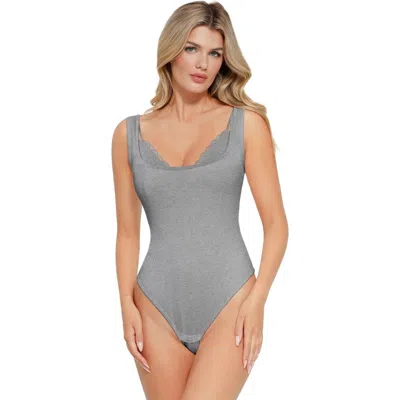 Popilush Shapewear Modal Tummy Control Inner Lace Cami Bodysuit