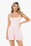 Popilush Shapewear Modal Tummy Control Wide-leg Romper In Thulian Pink