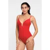 Popilush Shapewear Plunging V Slimming One-piece Swimsuit In Watermelon