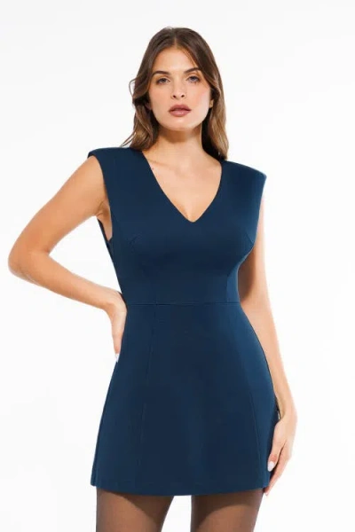 Popilush Shapewear Professional Convertible Mini Dress In Blue