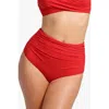 Popilush Shapewear Ruched Sculpting Bikini Bottom In Watermelon