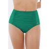 Popilush Shapewear Ruched Tummy Control Bikini Brief In Bottle Green