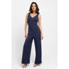 Popilush Shapewear Slimming Wide-leg Jumpsuit In Navy Blue