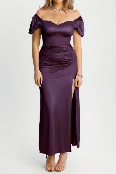 Popilush Square Neck Slimming Sculpting Maxi Dress With Sleeves In Multi
