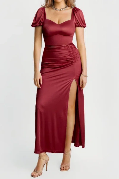 Popilush Square Neck Slimming Sculpting Maxi Dress With Sleeves In Animal Print