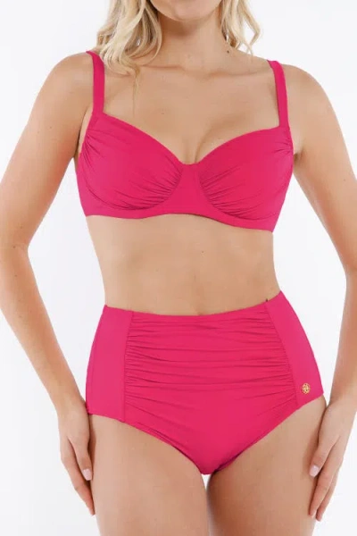 Popilush Tropical Print Underwire Shaping High Waist Swimwear Set In Neutral