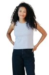 Poplinen Plus Charlie Ribbed Tank In Gray