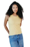 Poplinen Charlie Ribbed Tank In Yellow