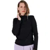 Poplinen Norma Modal Ribbed Turtleneck In Black