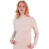 Poplinen Norma Modal Ribbed Turtleneck In Heather Almond