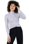 Poplinen Norma Modal Ribbed Turtleneck In Heather Gray