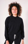 Poplinen Plus Agnes Raglan Organic Cotton + Tencel Sweatshirt In Black