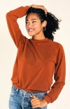 Poplinen Plus Agnes Raglan Organic Cotton + Tencel Sweatshirt In Rust