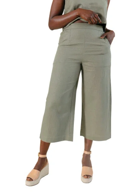 Poplinen Plus Nin Linen Pant In Green