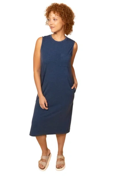 Poplinen Sophie Tank Jersey Dress 2.0 In Heather Lake