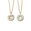 Poporcelain Women's Brown / Gold / White Mini Porcelain Doughnut Necklace In Multi
