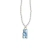 Poporcelain Women's Gold / Blue / White Baby Blue Porcelain Gummy Bear Swarovski Pearl Necklace In Metallic