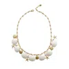 Poporcelain Women's Gold / White Little Mermaid Porcelain Seashell Necklace In Multi