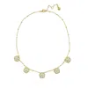 Poporcelain Women's Gold / White Mini Porcelain Daisy Short Station Necklace