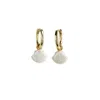 Poporcelain Women's Gold / White Mini Porcelain Seashell Earrings In Multi