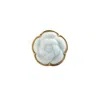 Poporcelain Women's Gold / White Porcelain Camellia Brooch In Green