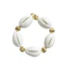 Poporcelain Women's Porcelain Cowrie Shell Stretch Bracelet In Multi