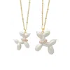 Poporcelain Women's White / Gold Pearly White Porcelain Balloon Doggie Necklace