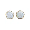 Poporcelain Women's White / Gold Porcelain Camellia Statement Clip-on Earrings In White