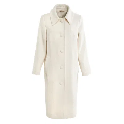 Poppanachic Bloom Velvet Coat In White