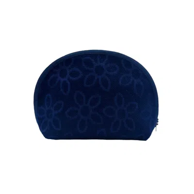 Poppanachic Medium Blue Velvet Cosmetic Bag