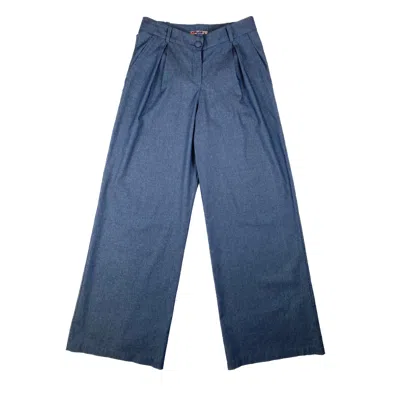 Poppanachic Women's Blue Denim Trousers