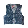 Poppanachic Women's Blue Bloom Dark Denim Bow Vest In Blue