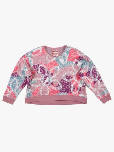 Poppanachic Women's Pink / Purple Bloom Merino Wool Jumper In Pink/purple