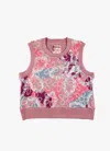 POPPANACHIC WOMEN'S PINK / PURPLE BLOOM MERINO WOOL VEST