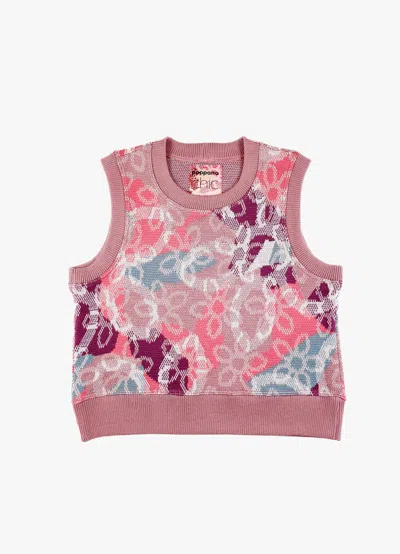 Poppanachic Women's Pink / Purple Bloom Merino Wool Vest In Pink/purple