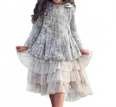 Poppet & Fox Kids' Duffle Coat In Chunky Charcoal In Multi