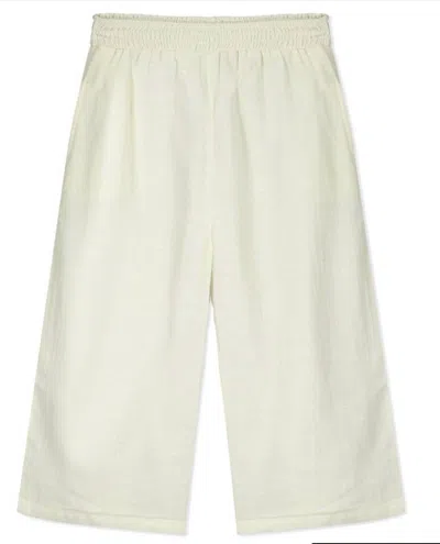 Poppet & Fox Kids' Girl's Santorini Wide Leg Pants In Ivory In Green