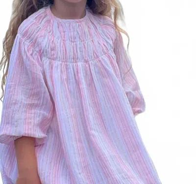 Poppet & Fox Kids' Girls' Embroidered Smock Dress In Pink Sparkle In Purple