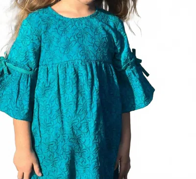 Poppet & Fox Kids' Girls' Flute Sleeve Dress In Blue