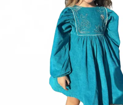 Poppet & Fox Kids' Girls' Pinafore Dress In Blue