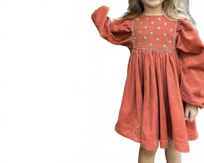 Poppet & Fox Kids' Girls' Pinafore Dress In Sante Fe In Orange