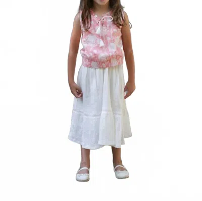 Poppet & Fox Kids' Sakura Woven Tank Top In Flamingo Pink