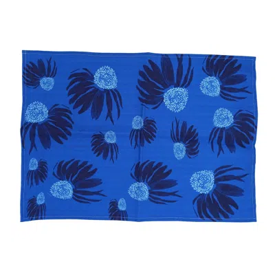 Poppi & Peaseblossom Art Placemat Cone Flower - Blue - Set Of Two