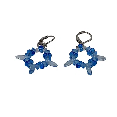 Poppi & Peaseblossom Art Women's Crystal And Vintage Glass Gems Earrings - Clarum Blue